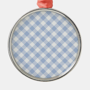 Ornement Métallique Motif classique En vichy bleu coché