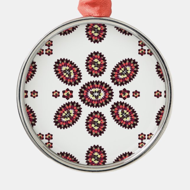 Ornement Métallique Motif de fleurs Mandala (Devant)