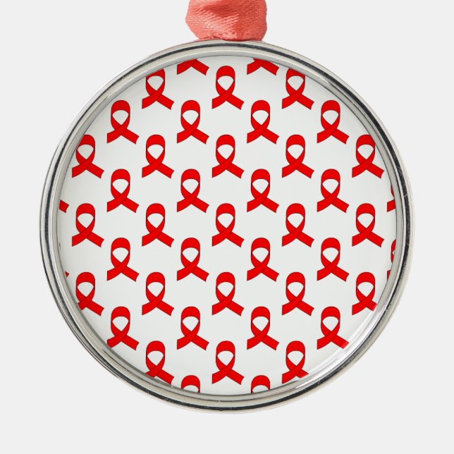 Ornement Métallique Motif de ruban rouge (Devant)