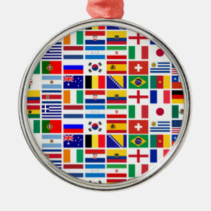 Ornement Métallique MOTIF des drapeaux du FOOTBALL 2014
