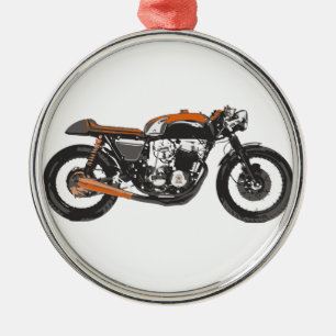 Ornement Métallique Moto simple - dessin du coureur 750 de café