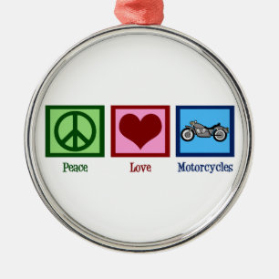 Ornement Métallique Motos d'amour de paix