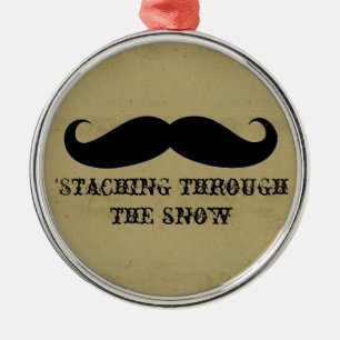 Ornement Métallique Moustaches drôles de Noël de vacances de moustac