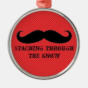 Ornement Métallique Moustaches drôles de Noël de vacances de moustac