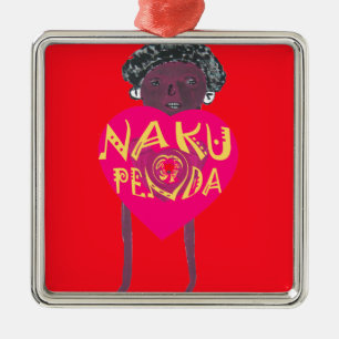Ornement Métallique Nakupenda Love Art - Swahili Heart Design