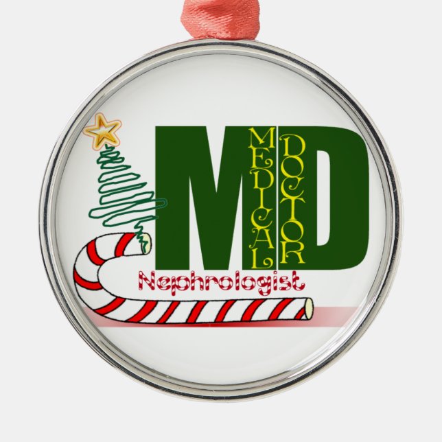Ornement Métallique Nephrologue MERRY CHRISTMAS DOCTEUR (Devant)