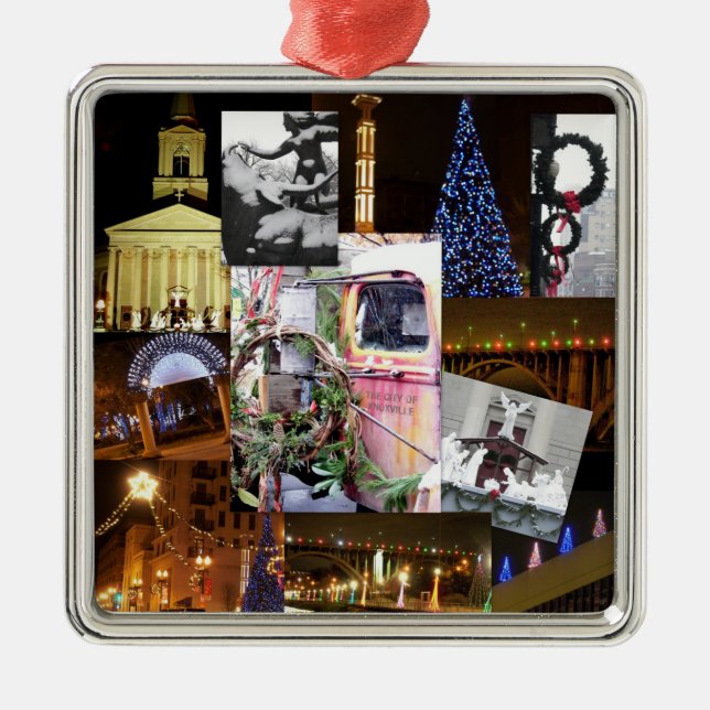 Ornement Métallique Noël à Ville-Knoxville, Tennessee (Devant)