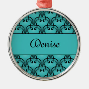Ornement Métallique Noël Bliss Premium Round Orament, Turquoise