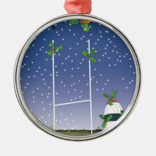 Ornement Métallique Noël de rugby
