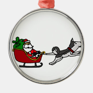 Ornement Métallique Noël drôle Sleigh avec la traction enrouée de