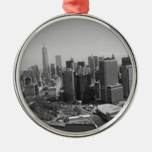 Ornement Métallique Noir blanc New York City Skyline