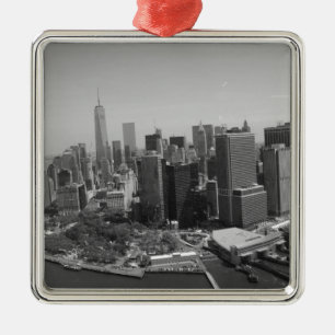 Ornement Métallique Noir blanc New York City Skyline