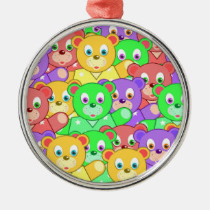 ORNEMENT MÉTALLIQUE NOUNOURS COLORÉS