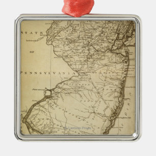 Ornement Métallique Nouveau JerseyPanoramic MapNew Jersey