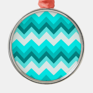 Ornement Métallique Ombre Girly Motif Turquoise Turquoise Chevron