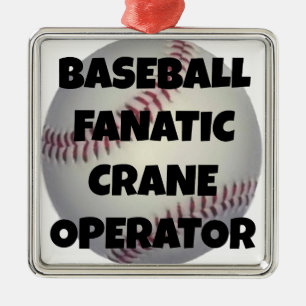 Ornement Métallique Opérateur de grue fanatique de baseball