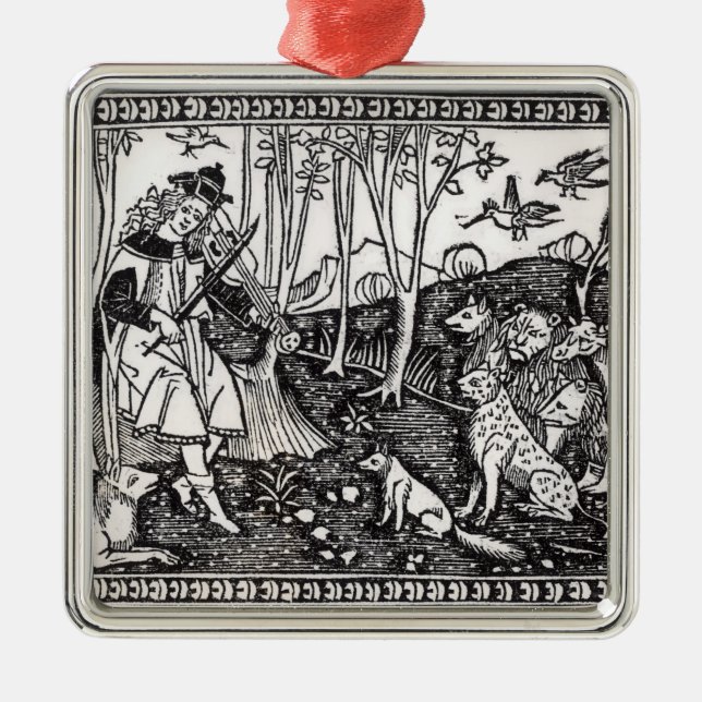 Ornement Métallique Orphée jouant aux animaux, 1500 (Devant)