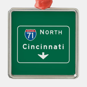 Ornement Métallique Panneau routier de Cincinnati, OH
