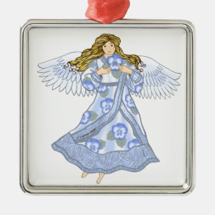 Ornement Métallique Pansy flower Christian angel