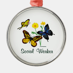 Ornement Métallique Papillons d'assistant social