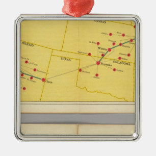 Ornement Métallique Parcours aérien de Los Angeles vers Columbus