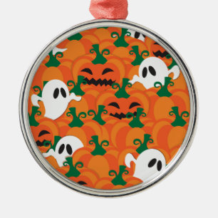 Ornement Métallique Patch Citrouille Haunted Halloween Ghosts