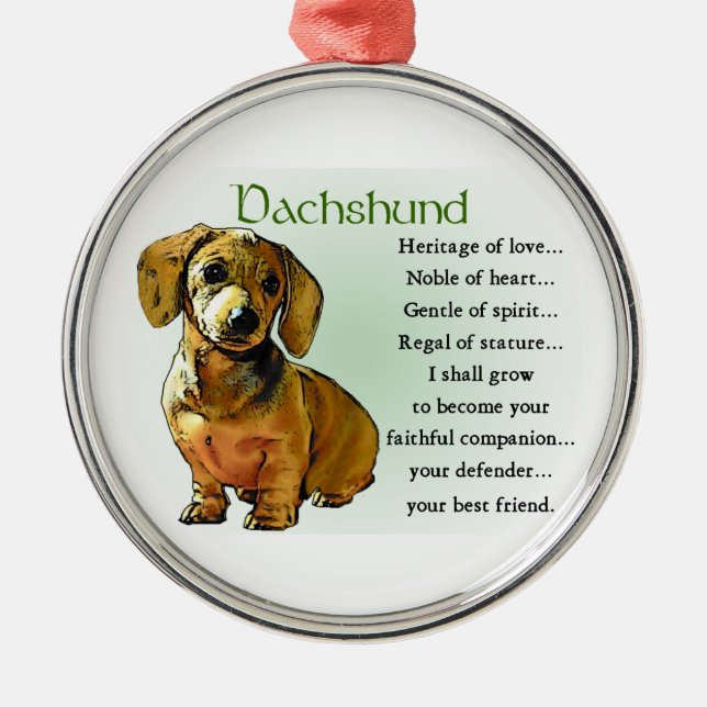 Ornement Métallique Patrimoine Dachshund de l'amour (Devant)