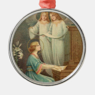 Ornement Métallique Patronesse de St Cecilia des musiciens