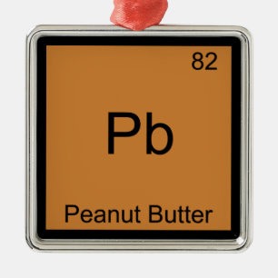 Ornement Métallique Pb - Chimie au beurre d'arachide Symbole de table 