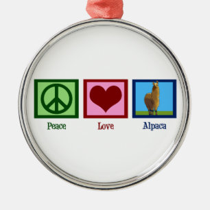 Ornement Métallique Peace Love Alpaca