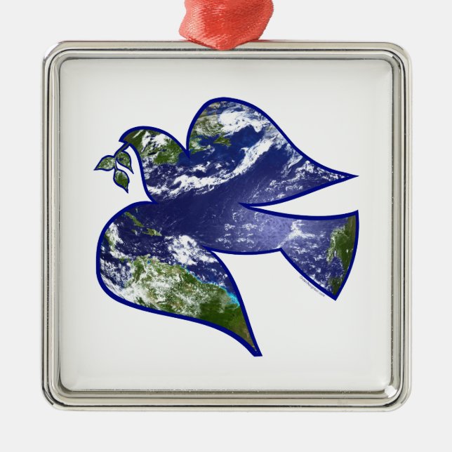 Ornement Métallique Peace on Earth Dove (Devant)