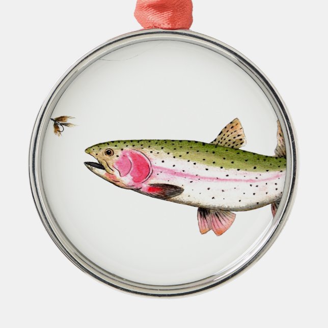 Ornement Métallique Pêche à la truite arc-en-ciel (Devant)