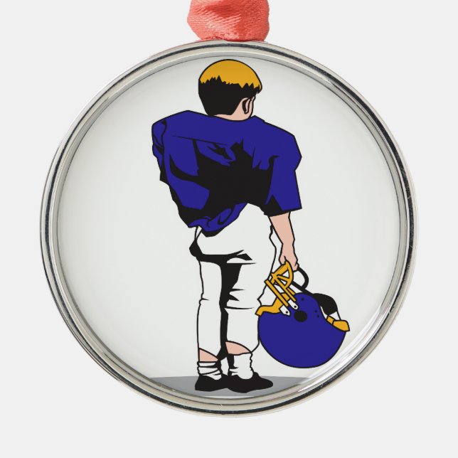 Ornement Métallique pee wee enfants footballeur bleu (Devant)