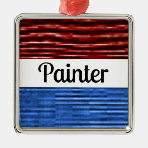 Ornement Métallique Peintre Patriotique Ornament de Noël