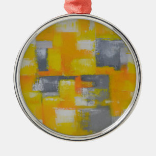 Ornement Métallique peinture gris jaune blanc abstrait