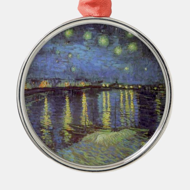 Ornement Métallique Peinture nocturne étoilée de Van Gogh (Devant)