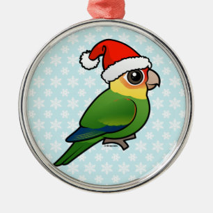 Ornement Métallique Perruche père Noël Carolina