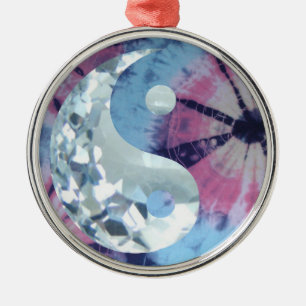 Ornement Métallique Persuasion bleu cristal Yin et Yang