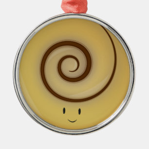 Ornement Métallique Petit pain de cannelle de sourire au-dessus
