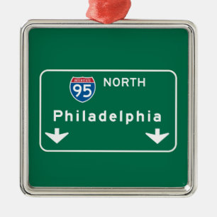 Ornement Métallique Philadelphie, panneau routier de PA