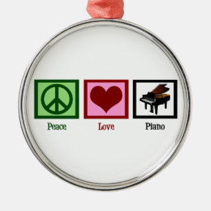 Ornement Métallique Piano d'amour de paix