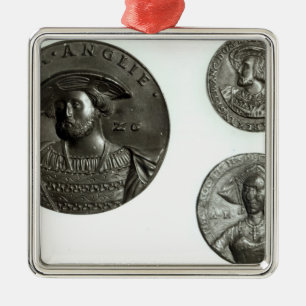 Ornement Métallique Pièces de monnaie dépeignant Henry VIII et Anne