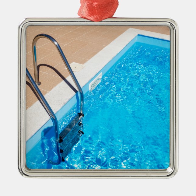 Ornement Métallique Piscine bleue avec l'échelle (Devant)