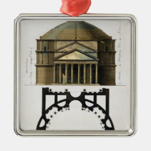 Ornement Métallique Plan au sol et façade du Panthéon, Rome, de