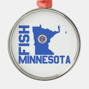 Ornement Métallique Plan de l'État du Minnesota de Poisson