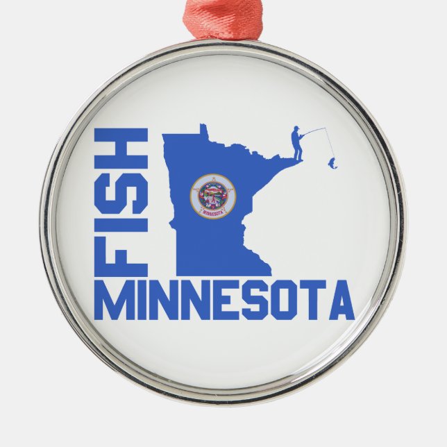 Ornement Métallique Plan de l'État du Minnesota de Poisson (Devant)