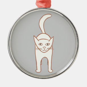 Ornement Métallique Plan de l'ornement d'Halloween de chats debout