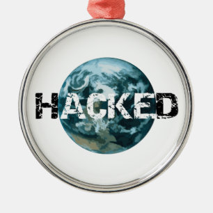 Ornement Métallique planète Terre piratée