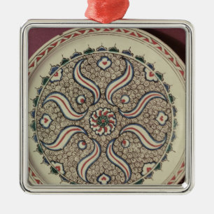 Ornement Métallique Plat décoré d'un motif de flamme