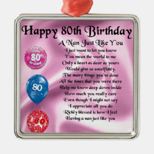 Ornement Métallique Poème de Nan - quatre-vingtième anniversaire